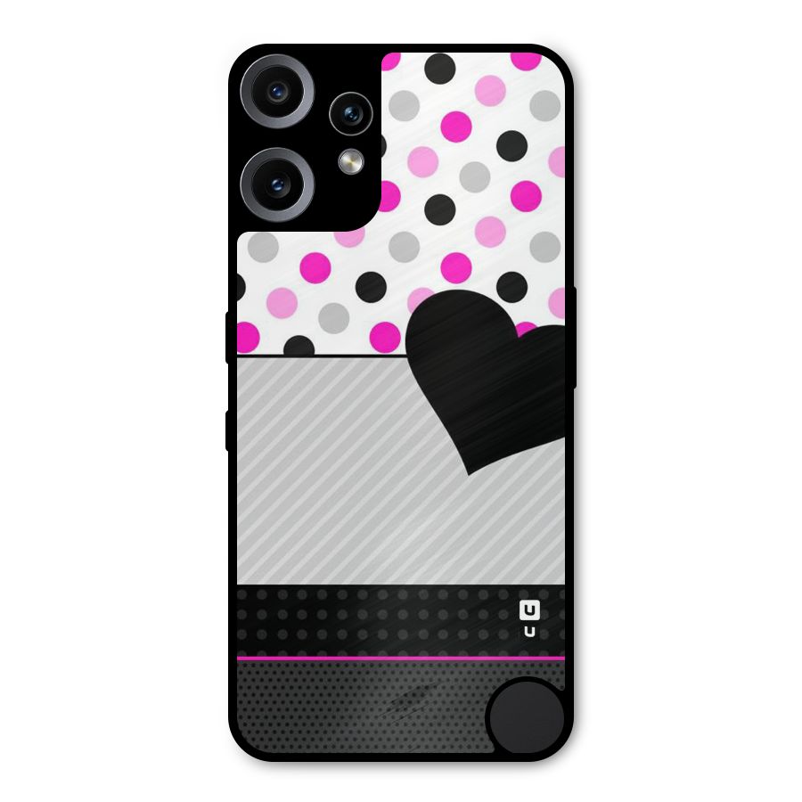 Heart Polka Stripes Metal Back Case for Nothing CMF Phone 2 Pro