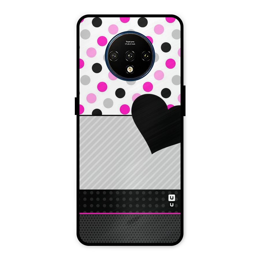 Heart Polka Stripes Metal Back Case for OnePlus 7T