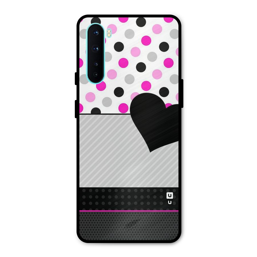 Heart Polka Stripes Metal Back Case for OnePlus Nord