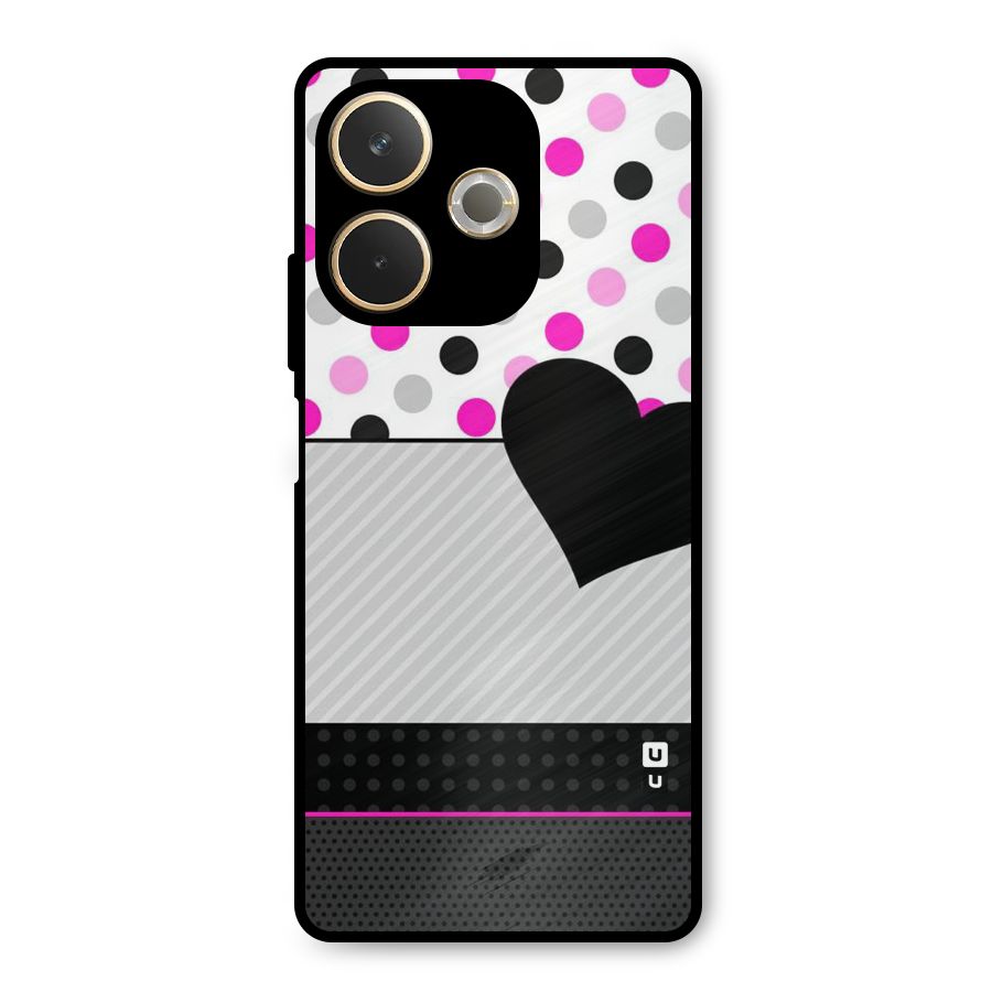 Heart Polka Stripes Metal Back Case for Oppo A5 Pro