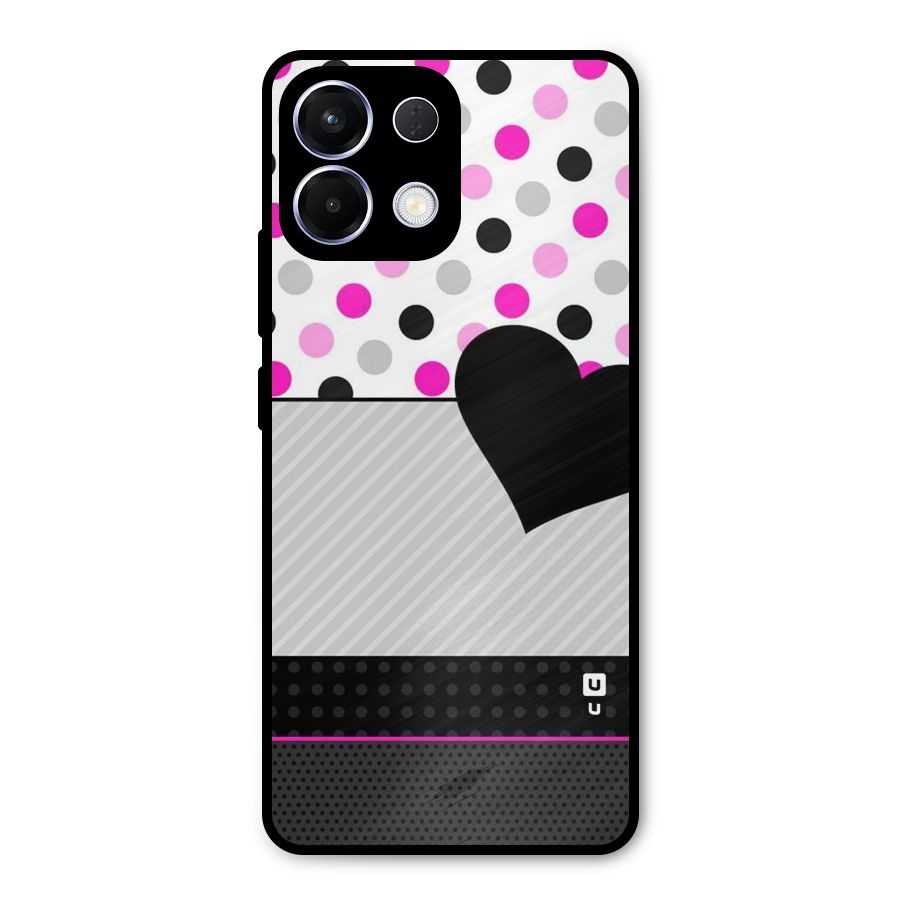 Heart Polka Stripes Metal Back Case for Oppo K13