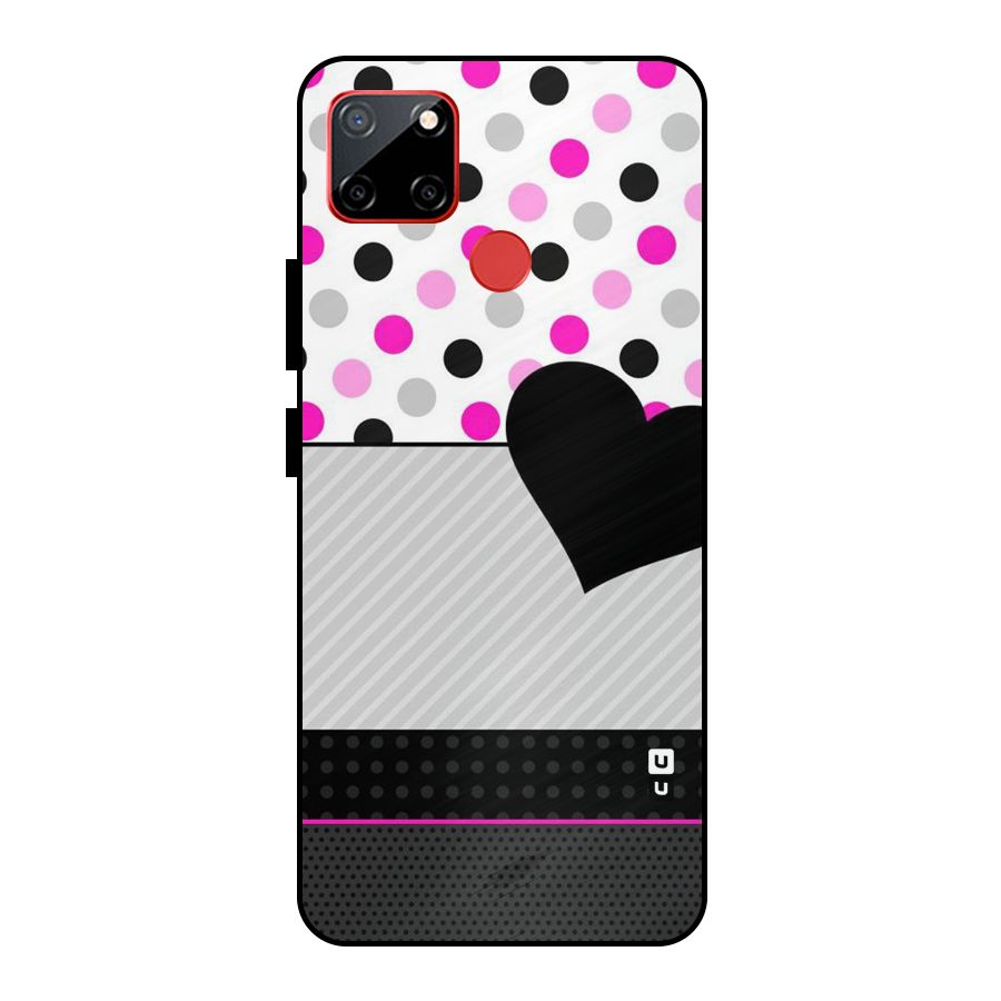 Heart Polka Stripes Metal Back Case for Realme C12