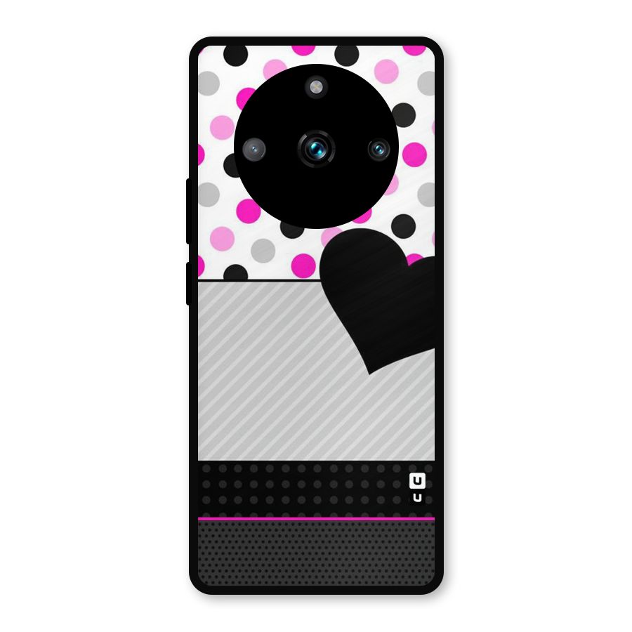 Heart Polka Stripes Metal Back Case for Realme Narzo 60 Pro
