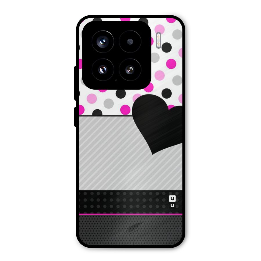 Heart Polka Stripes Metal Back Case for Xiaomi 15