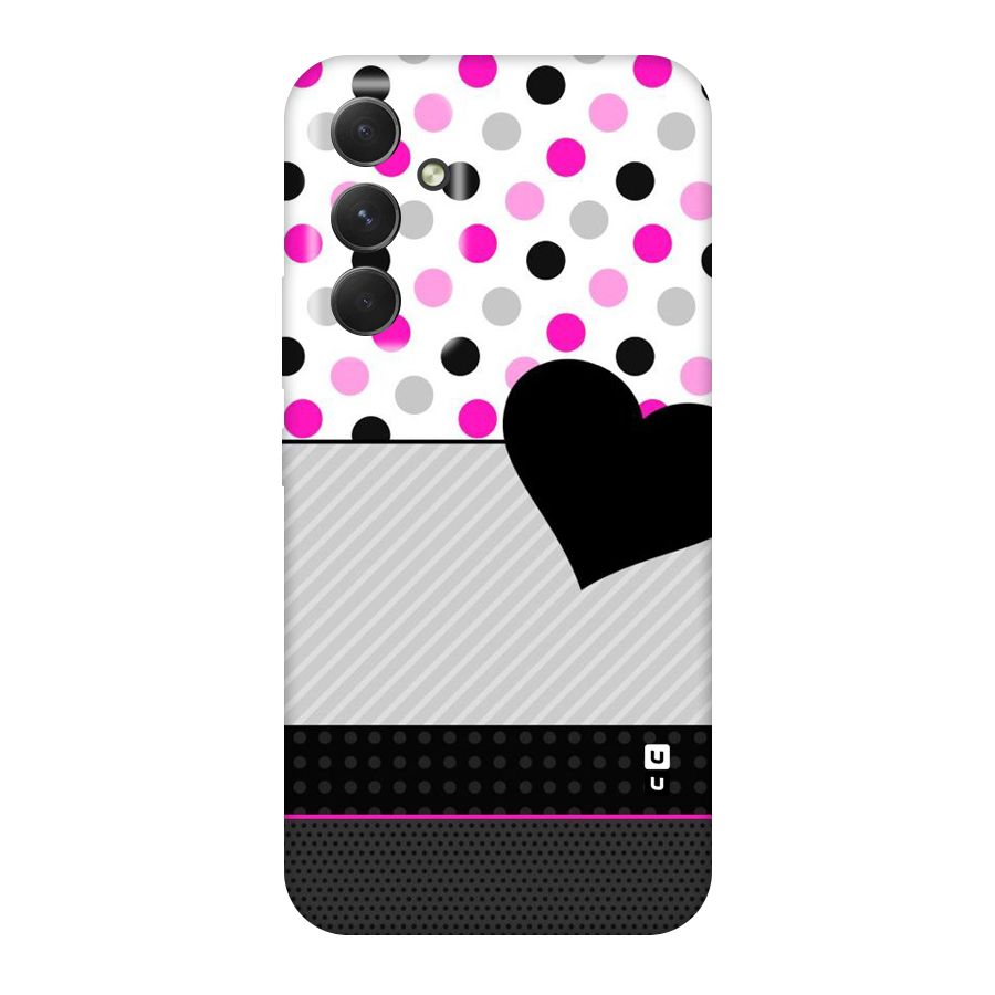 Heart Polka Stripes Original Polycarbonate Back Case for Galaxy A54