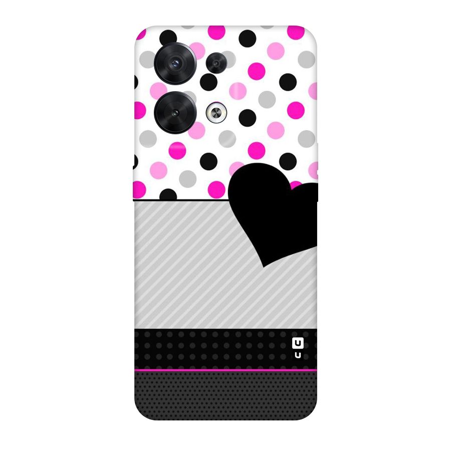Heart Polka Stripes Original Polycarbonate Back Case for Oppo Reno8 5G