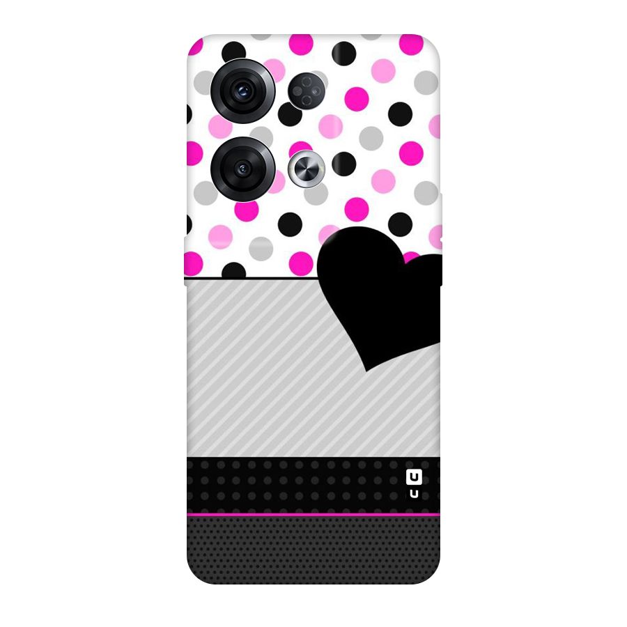 Heart Polka Stripes Original Polycarbonate Back Case for Oppo Reno8 Pro 5G