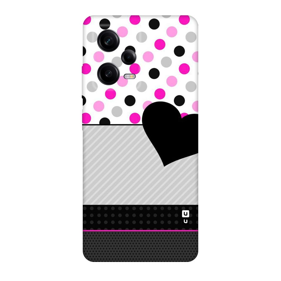Heart Polka Stripes Original Polycarbonate Back Case for Redmi Note 12 Pro