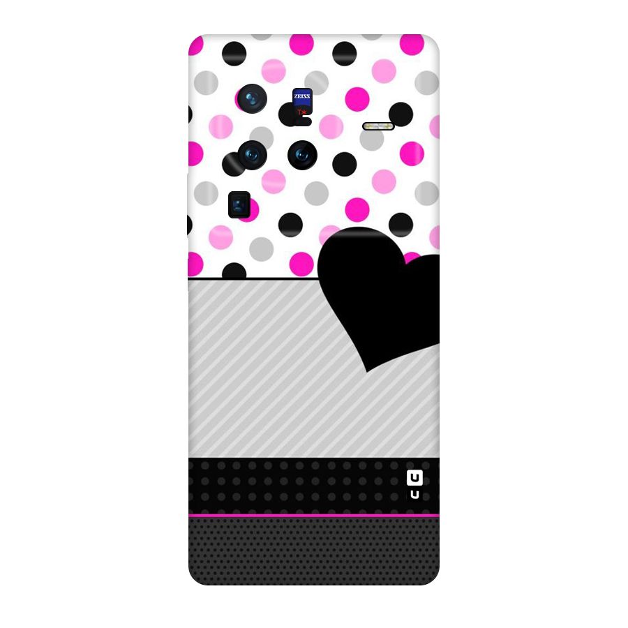 Heart Polka Stripes Original Polycarbonate Back Case for Vivo X80