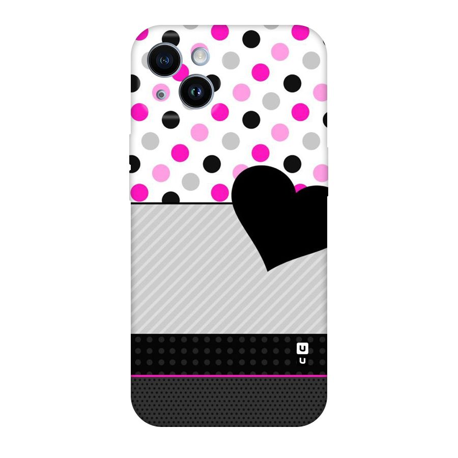 Heart Polka Stripes Original Polycarbonate Back Case for iPhone 14