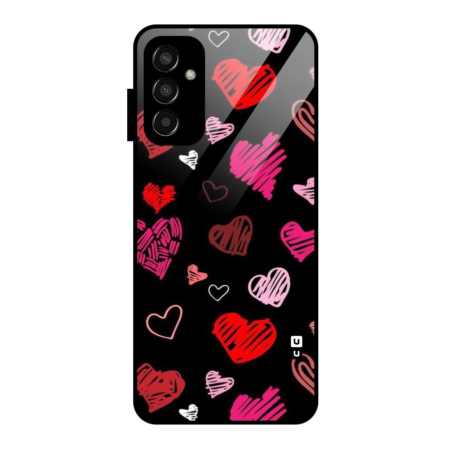Hearts Art Pattern Glass Back Case for Galaxy F13