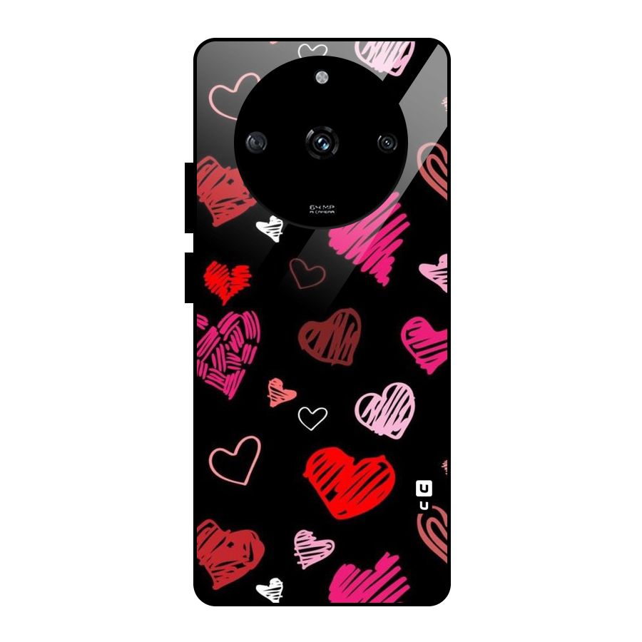 Hearts Art Pattern Glass Back Case for Realme Narzo 60 5G
