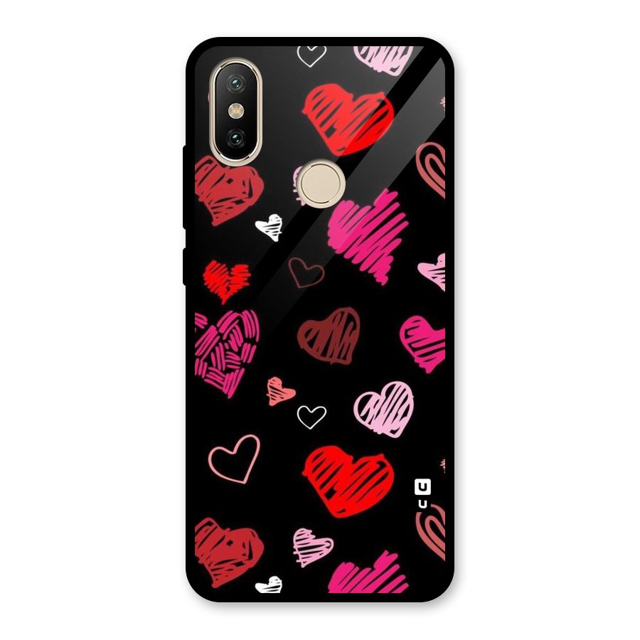Hearts Art Pattern Glass Back Case for Redmi A2