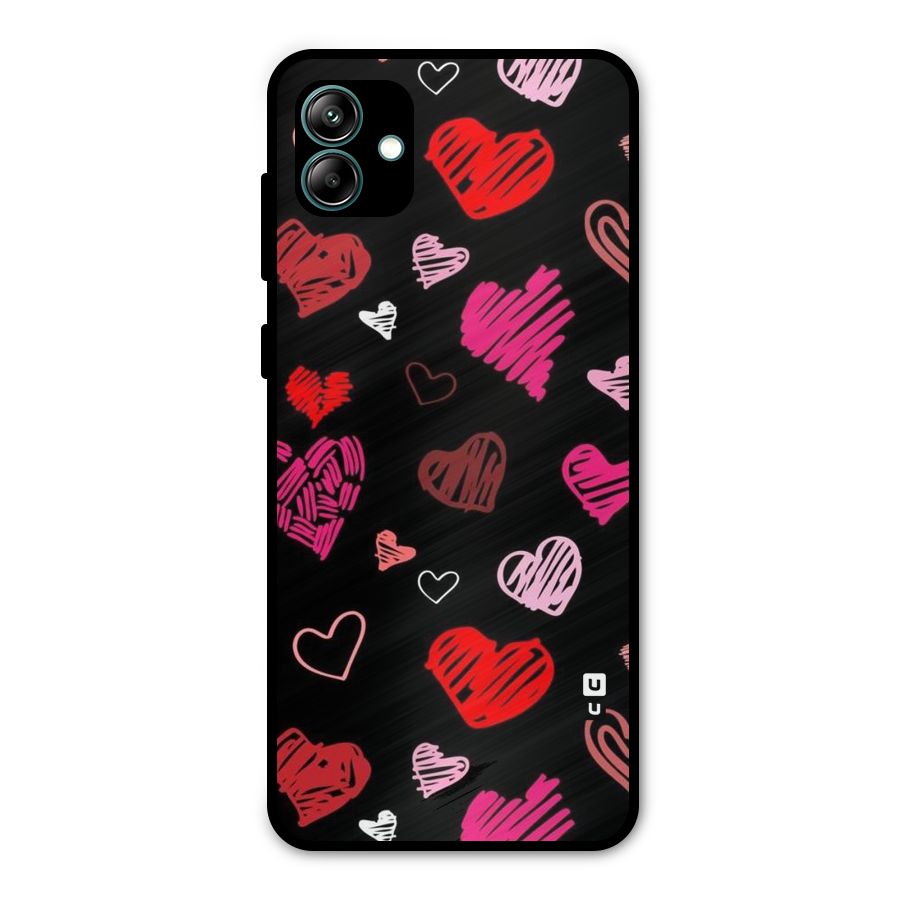 Hearts Art Pattern Metal Back Case for Galaxy A04