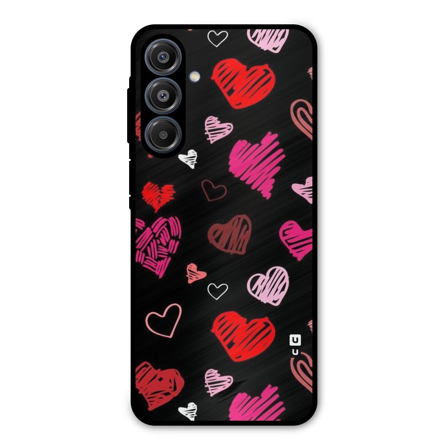 Hearts Art Pattern Metal Back Case for Galaxy A16 5G