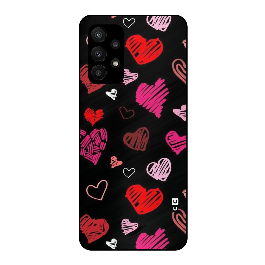 Hearts Art Pattern Metal Back Case for Galaxy A23