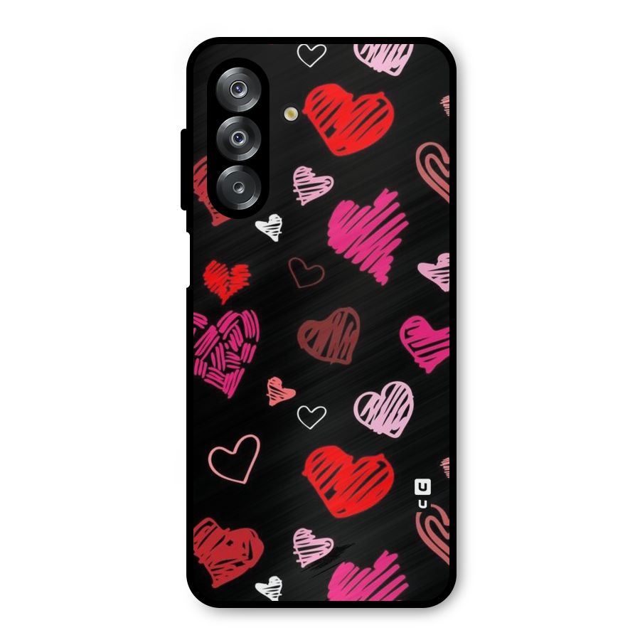 Hearts Art Pattern Metal Back Case for Galaxy A26