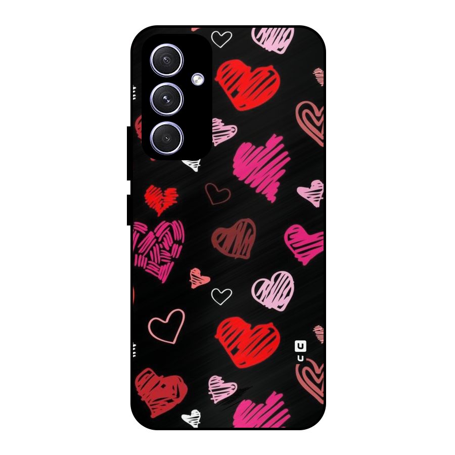 Hearts Art Pattern Metal Back Case for Galaxy A54