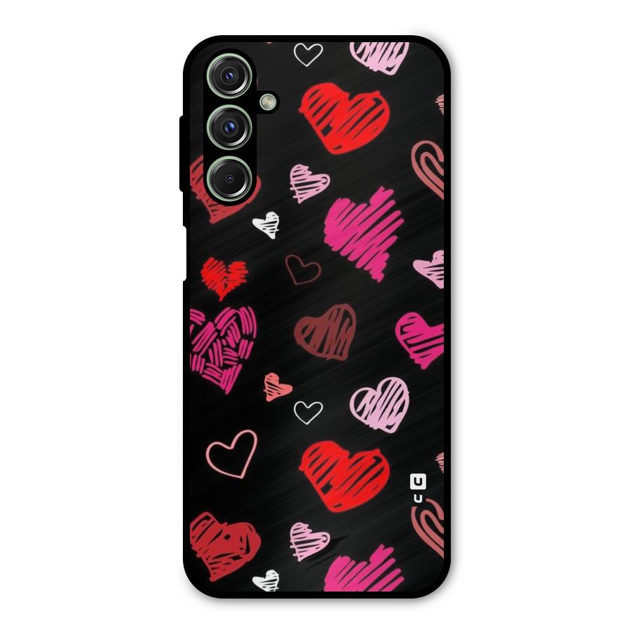 Hearts Art Pattern Metal Back Case for Galaxy F34