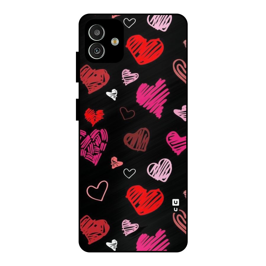 Hearts Art Pattern Metal Back Case for Galaxy M13 5G
