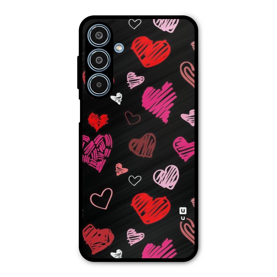 Hearts Art Pattern Metal Back Case for Galaxy M35