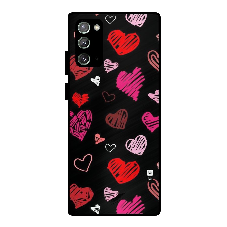 Hearts Art Pattern Metal Back Case for Galaxy Note 20