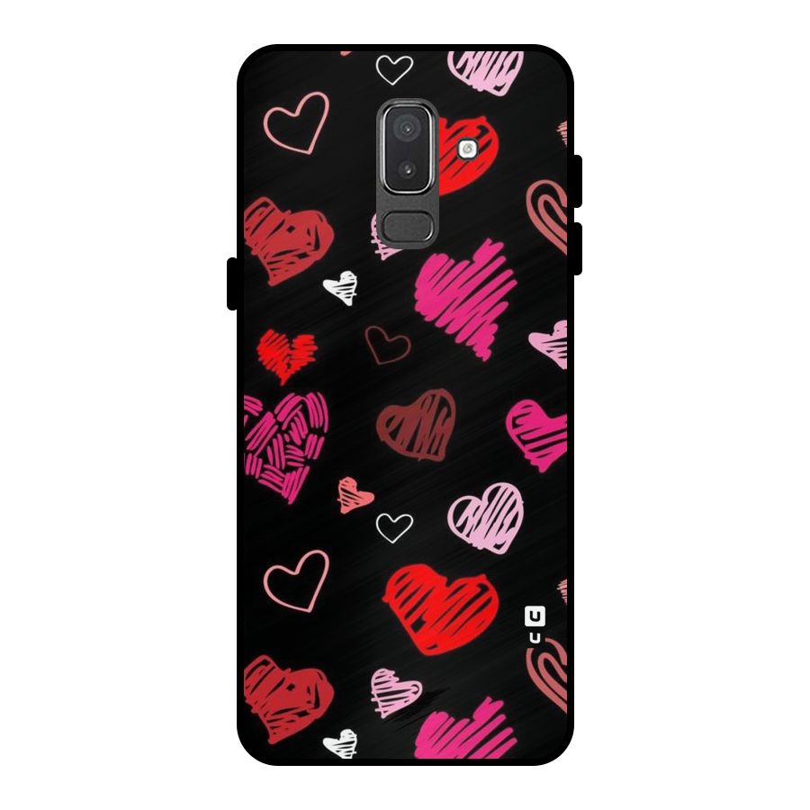 Hearts Art Pattern Metal Back Case for Galaxy On8 (2018)