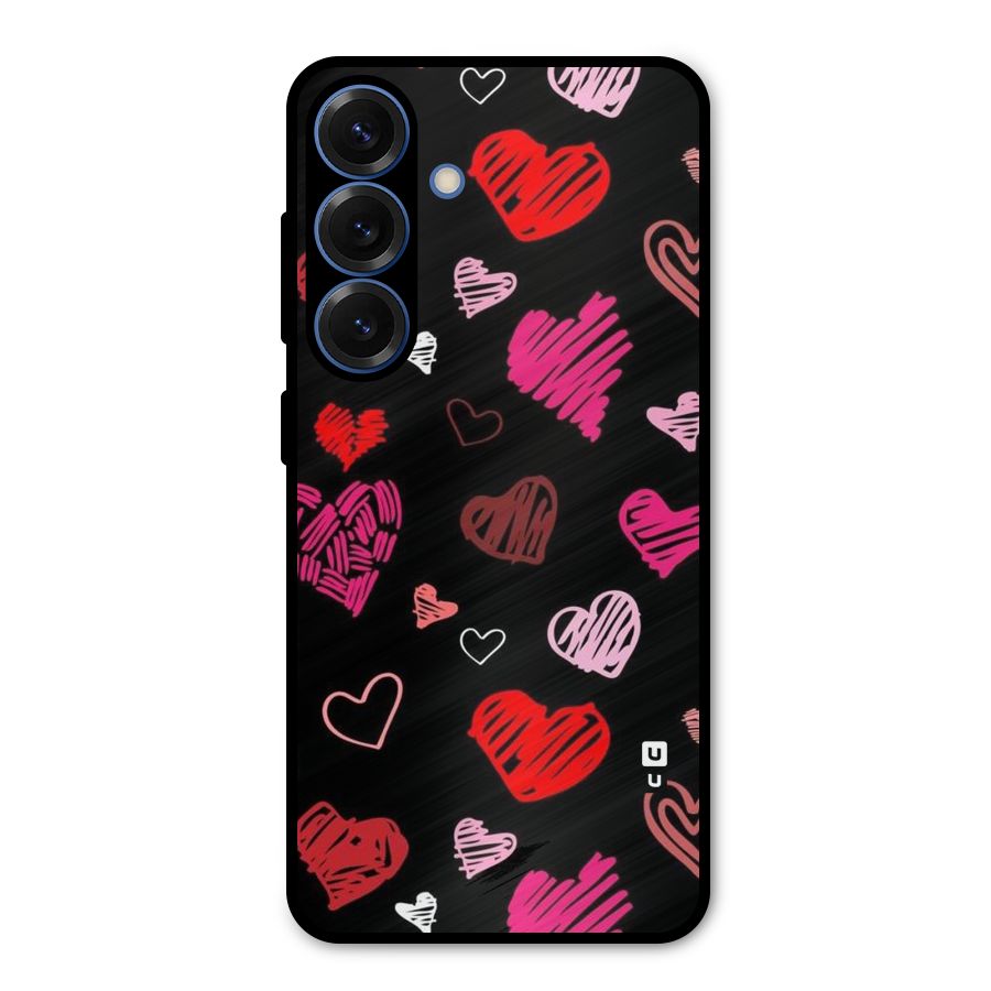 Hearts Art Pattern Metal Back Case for Galaxy S25