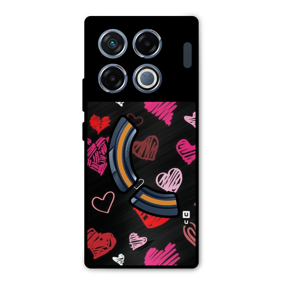 Hearts Art Pattern Metal Back Case for Infinix GT 20 Pro