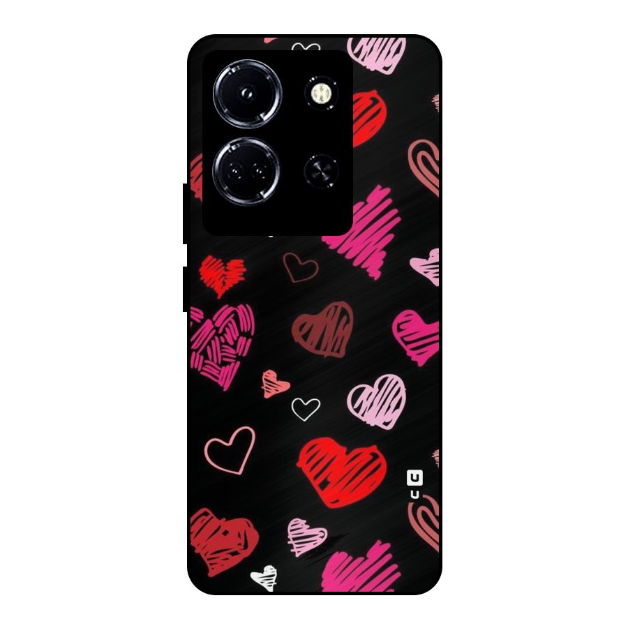 Hearts Art Pattern Metal Back Case for Infinix Note 30 5G