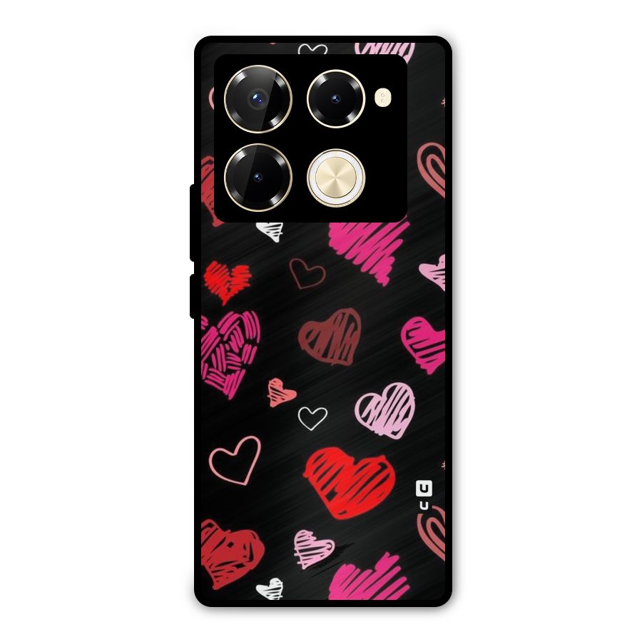 Hearts Art Pattern Metal Back Case for Infinix Note 40 Pro