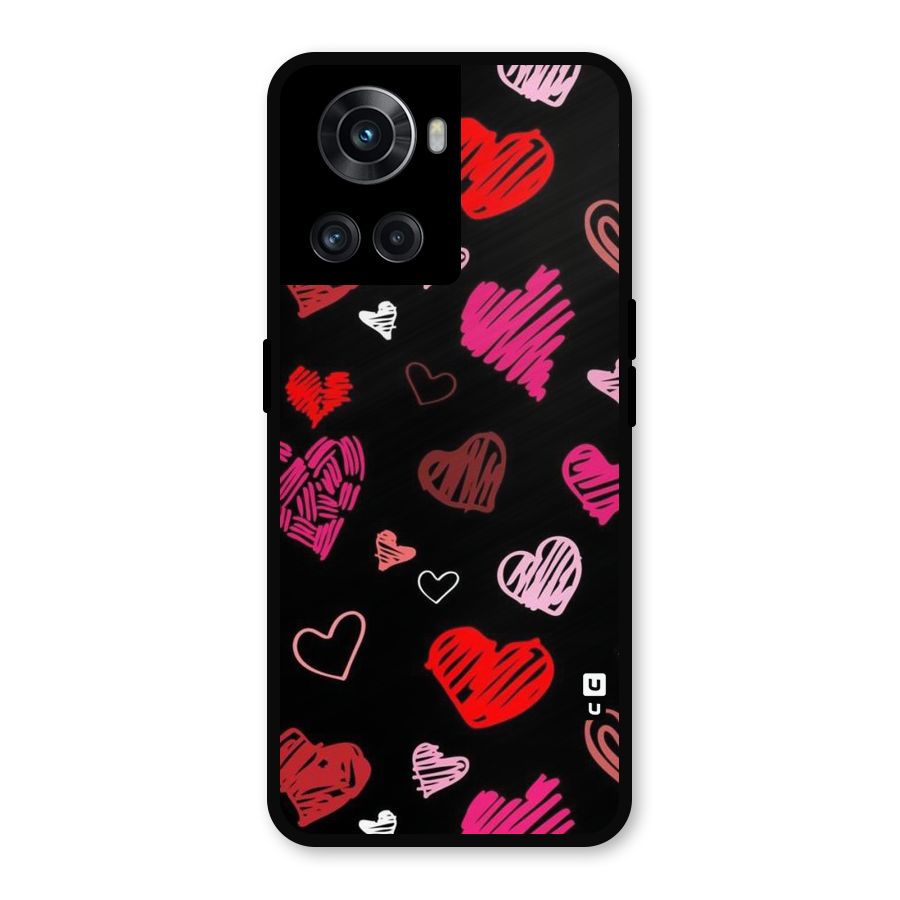 Hearts Art Pattern Metal Back Case for OnePlus 10R