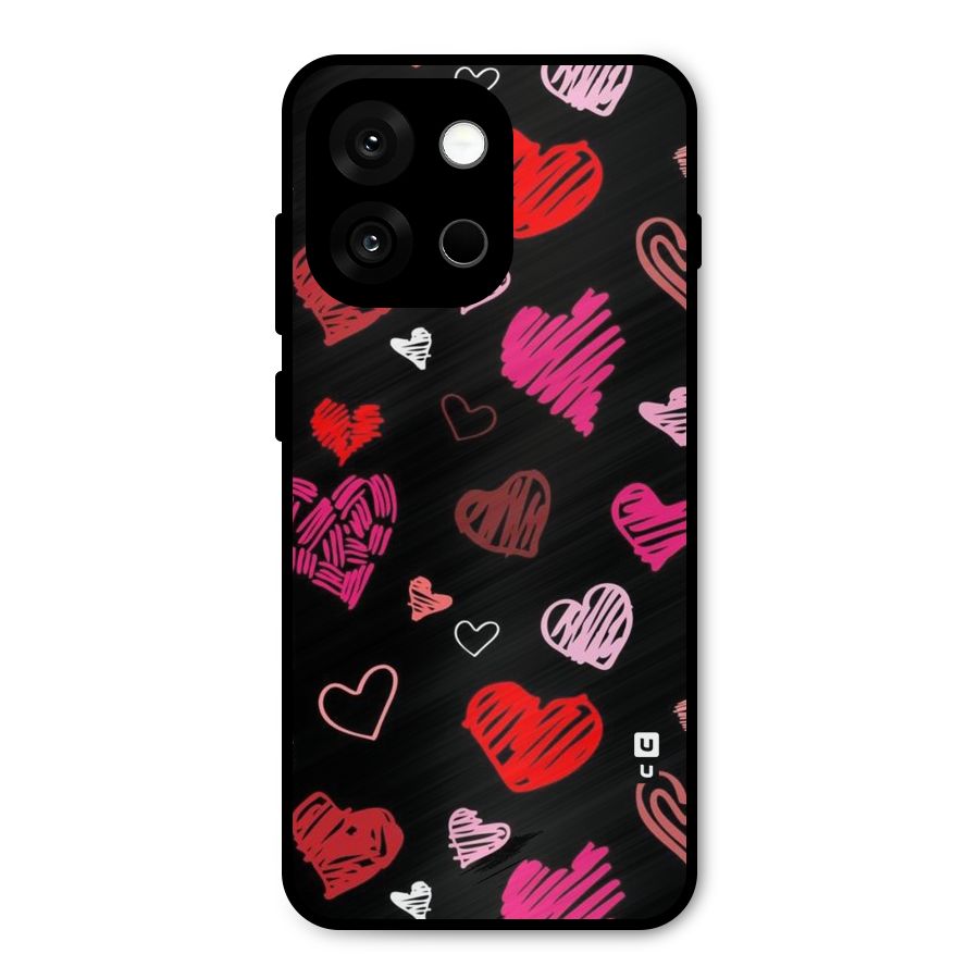 Hearts Art Pattern Metal Back Case for OnePlus 13s