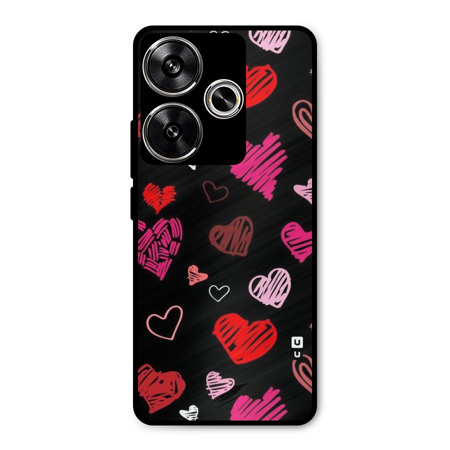 Hearts Art Pattern Metal Back Case for Poco F6