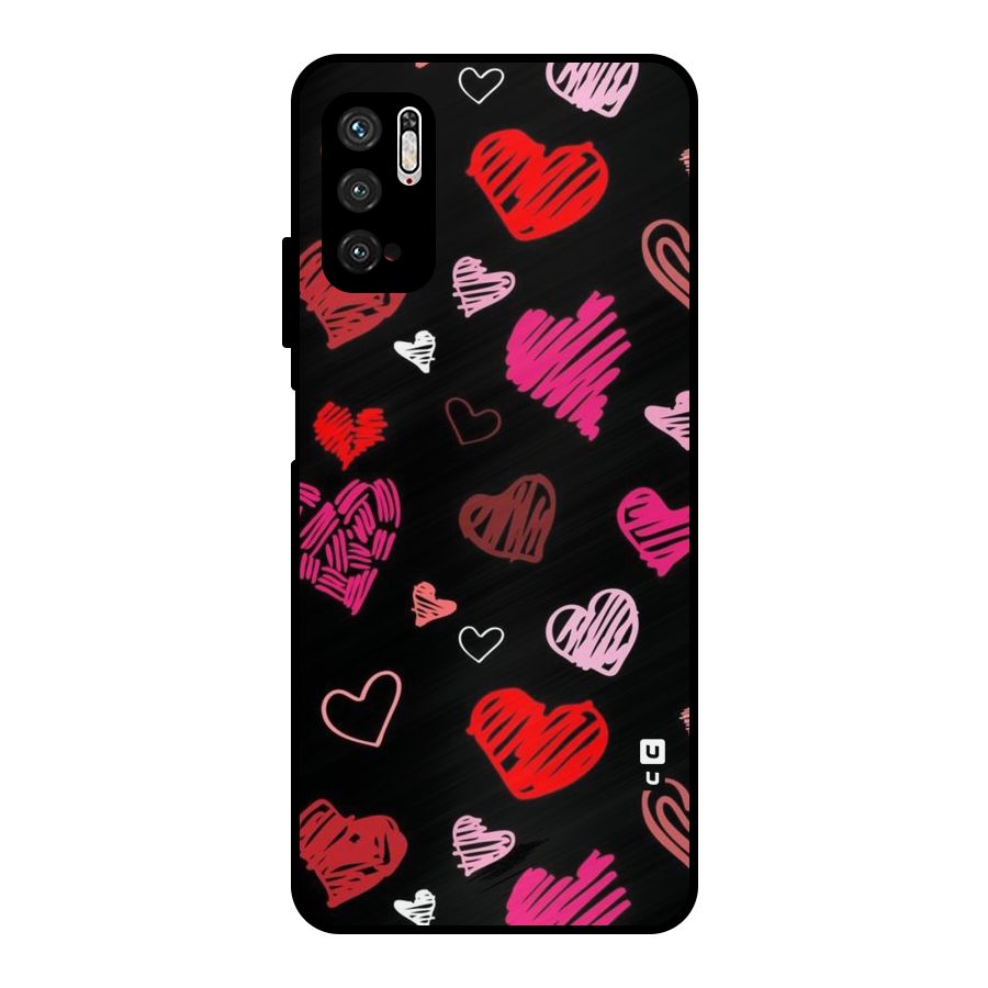 Hearts Art Pattern Metal Back Case for Poco M3 Pro 5G