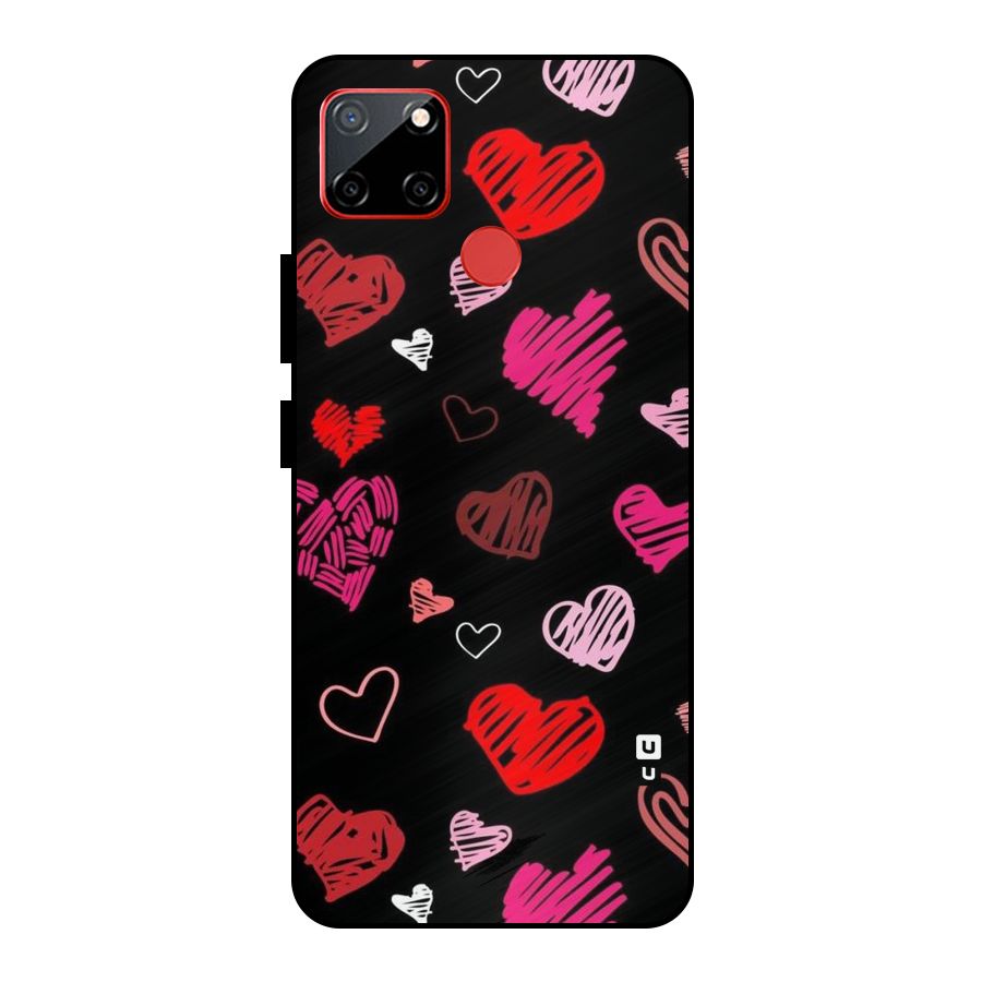 Hearts Art Pattern Metal Back Case for Realme C12