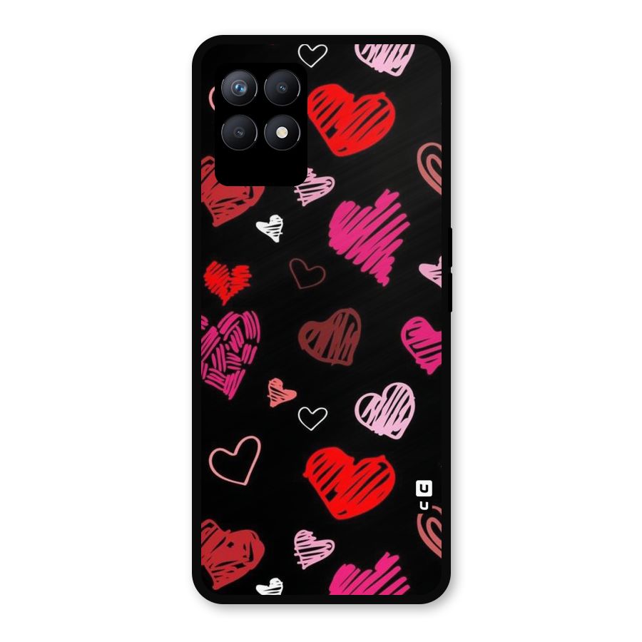 Hearts Art Pattern Metal Back Case for Realme Narzo 50