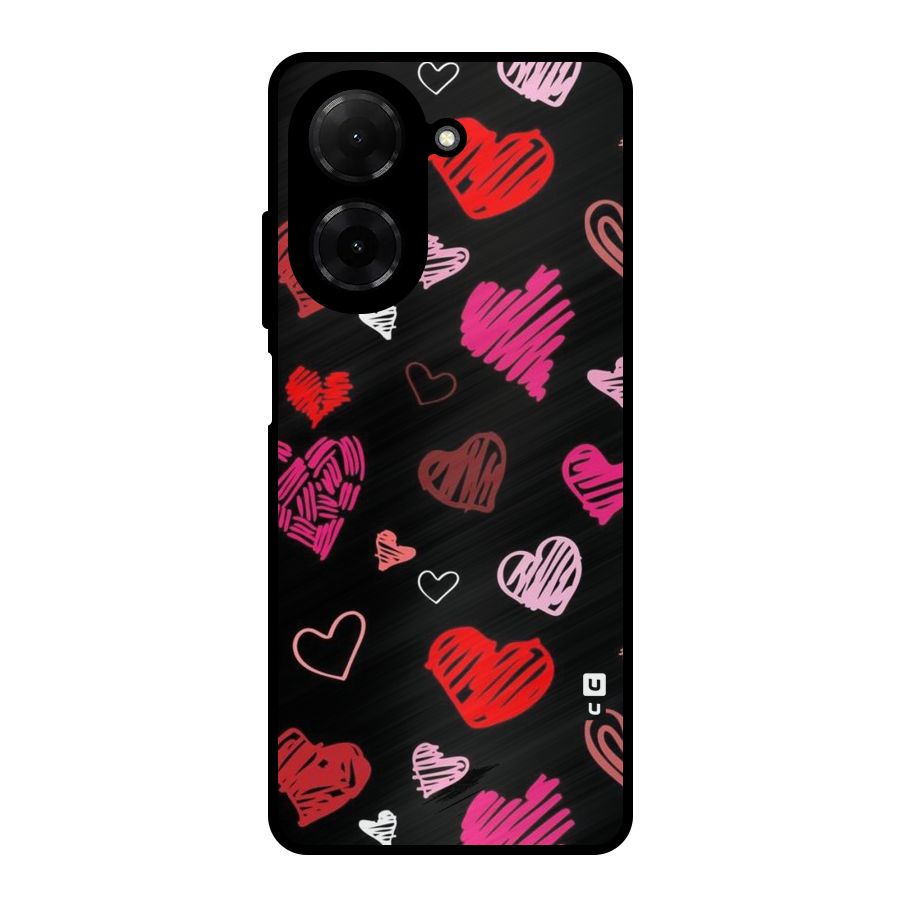 Hearts Art Pattern Metal Back Case for Redmi A5 4G