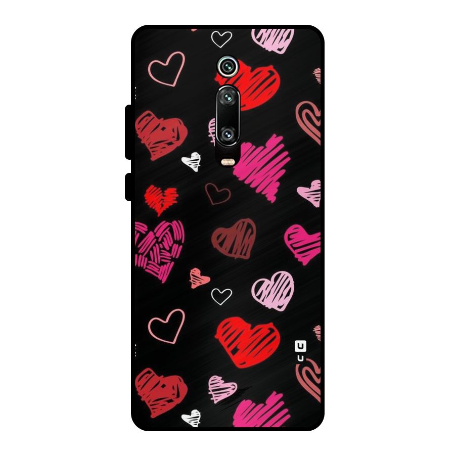 Hearts Art Pattern Metal Back Case for Redmi K20 Pro