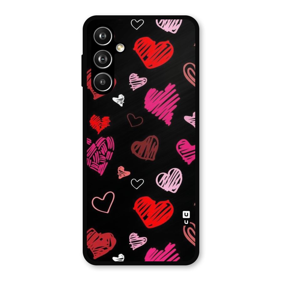 Hearts Art Pattern Metal Back Case for Samsung Galaxy M54