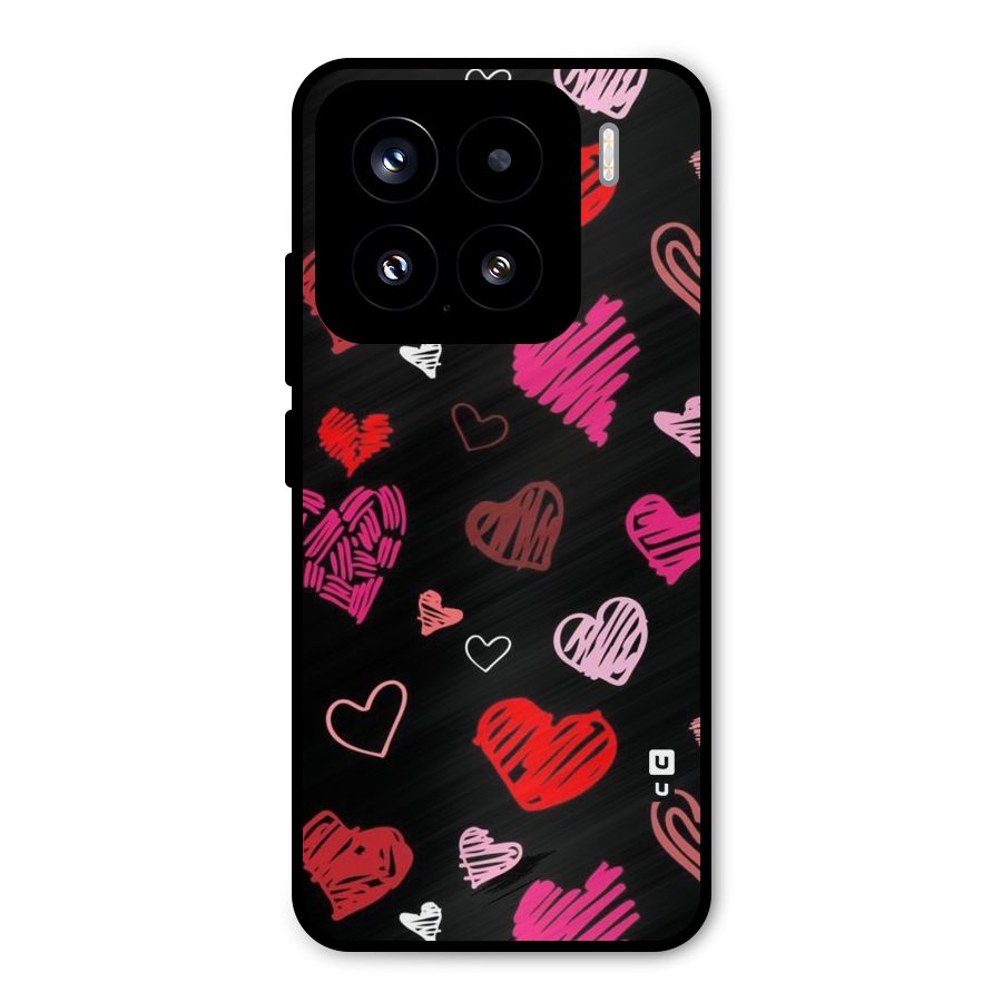 Hearts Art Pattern Metal Back Case for Xiaomi 15