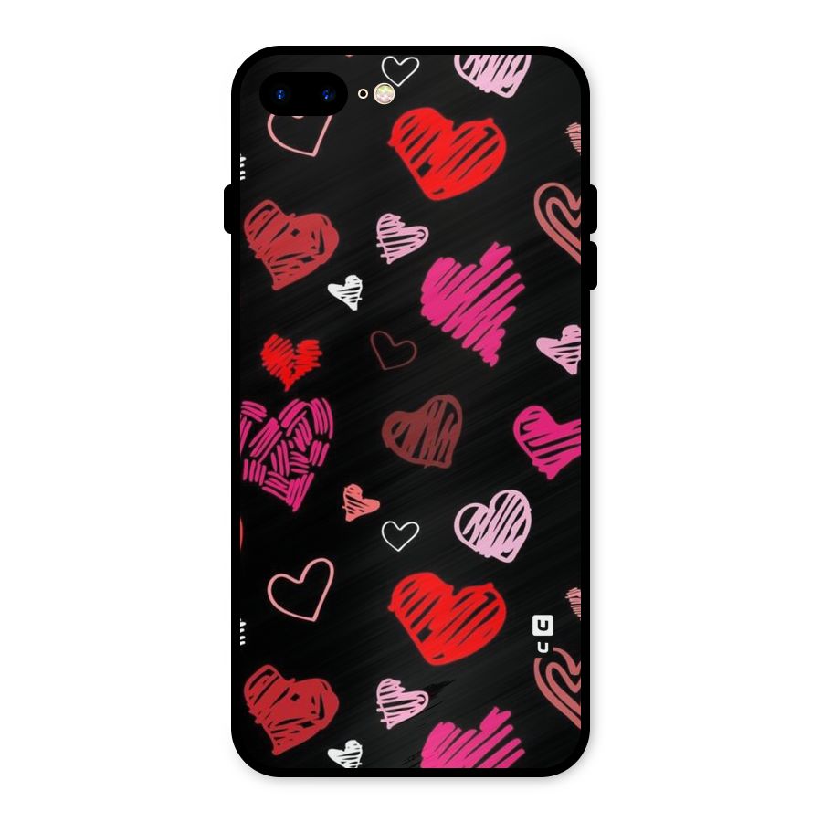 Hearts Art Pattern Metal Back Case for iPhone 7 Plus