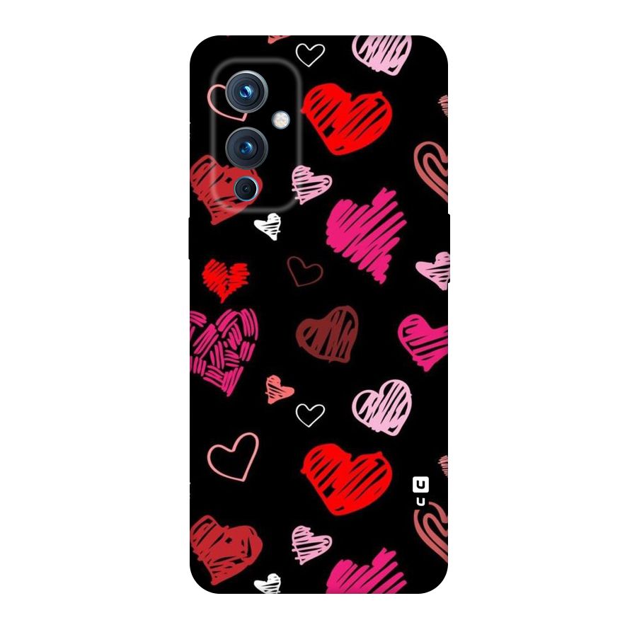 Hearts Art Pattern Original Polycarbonate Back Case for OnePlus 9