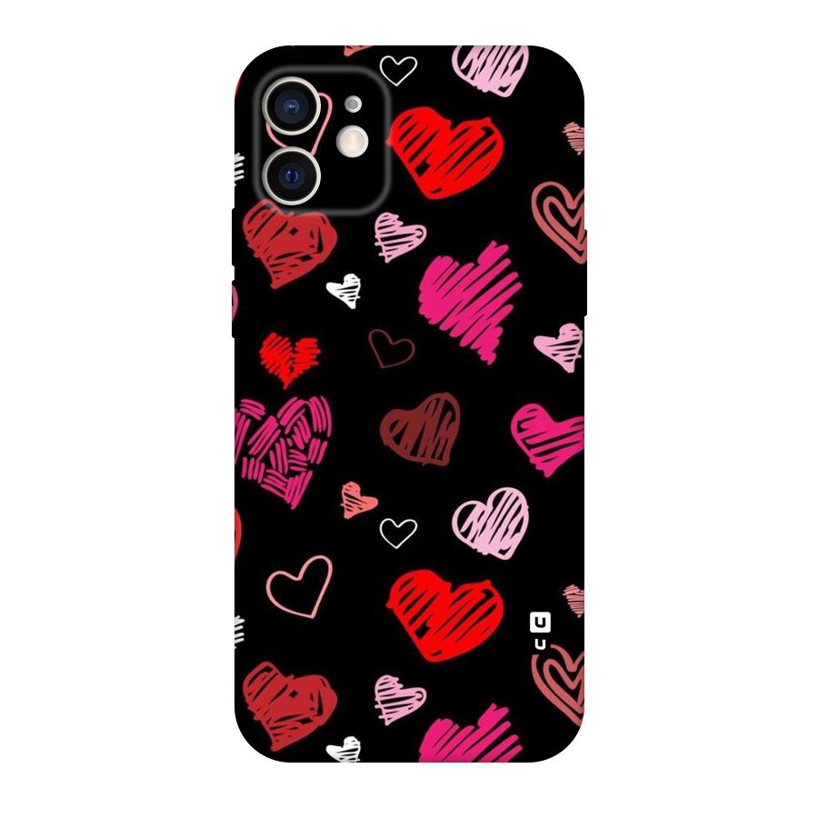 Hearts Art Pattern Original Polycarbonate Back Case for iPhone 12