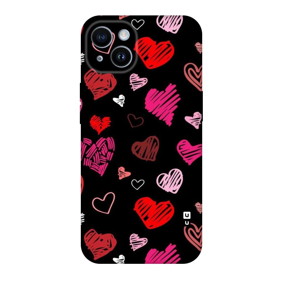 Hearts Art Pattern Original Polycarbonate Back Case for iPhone 14