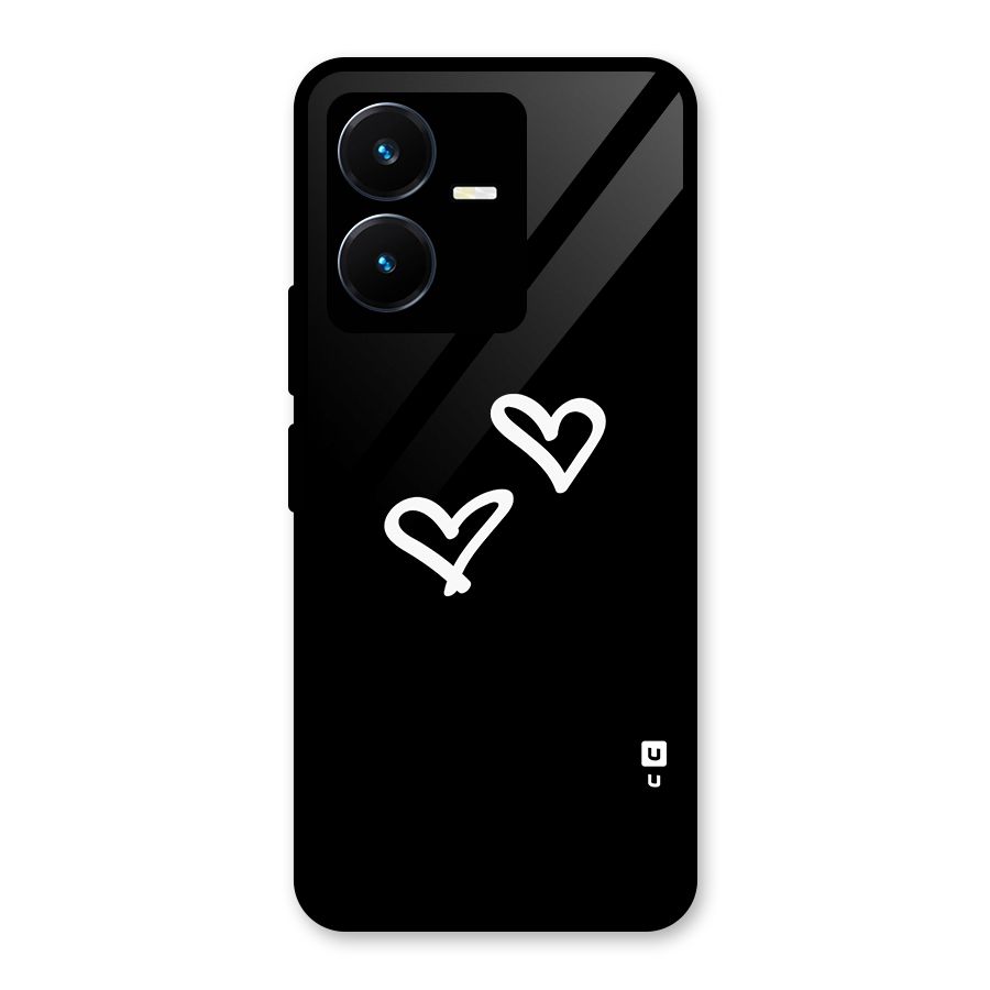 Hearts Love Glass Back Case for Vivo Y22s