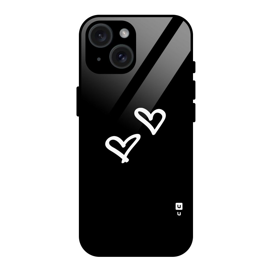 Hearts Love Glass Back Case for iPhone 15