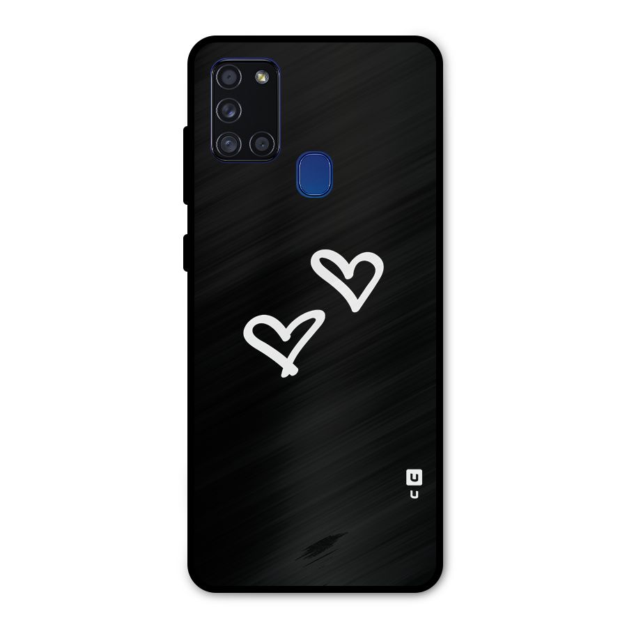 Hearts Love Metal Back Case for Galaxy A21s