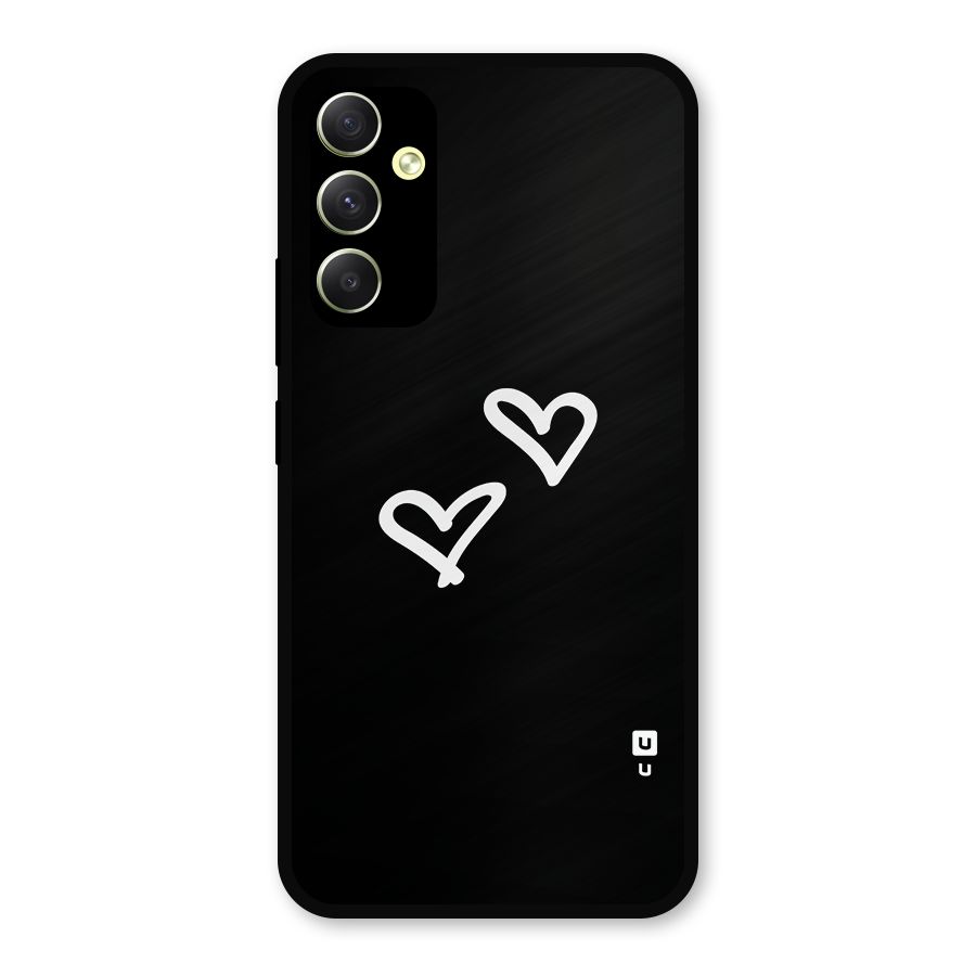 Hearts Love Metal Back Case for Galaxy A34
