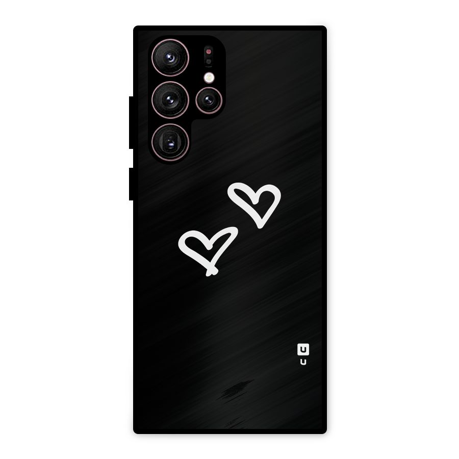 Hearts Love Metal Back Case for Galaxy S22 Ultra 5G